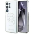 Калъф за Samsung Galaxy S25 Ultra - Karl Lagerfeld - IML Rhinestones (KLHCS25LHKHDCELT) - Transparent Karl Head
