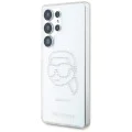 Калъф за Samsung Galaxy S25 Ultra - Karl Lagerfeld - IML Rhinestones (KLHCS25LHKHDCELT) - Transparent Karl Head