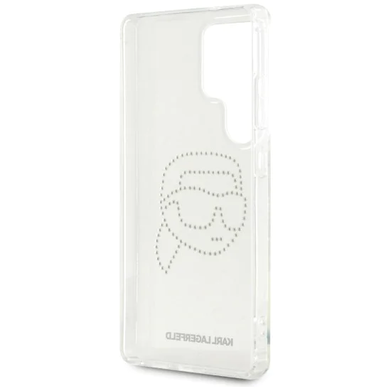 Калъф за Samsung Galaxy S25 Ultra - Karl Lagerfeld - IML Rhinestones (KLHCS25LHKHDCELT) - Transparent Karl Head