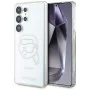 Калъф за Samsung Galaxy S25 Ultra - Karl Lagerfeld - IML Rhinestones (KLHCS25LHKHDCELT) - Transparent Karl Head