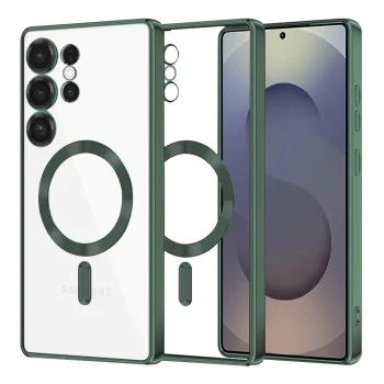 Калъф за Samsung Galaxy S25 Ultra - Luxury Crystal MagSafe - Deep Green