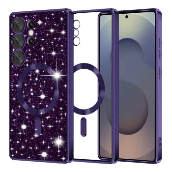 Калъф за Samsung Galaxy S25 Ultra - Luxury Glitter MagSafe - Deep Purple