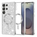 Калъф за Samsung Galaxy S25 Ultra - Luxury Glitter MagSafe - Сребрист