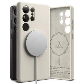 Калъф за Samsung Galaxy S25 Ultra - Ringke Silicone Magnetic MagSafe - Stone