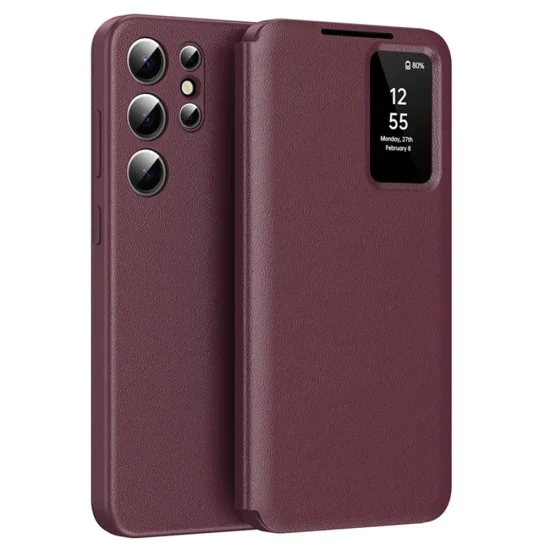 Калъф за Samsung Galaxy S25 Ultra - SmartView Series - Червен