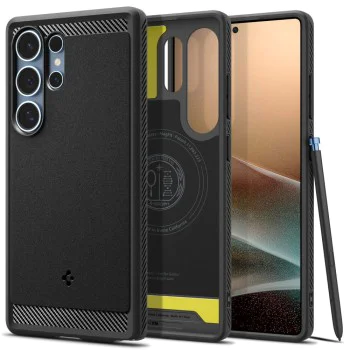 Калъф за Samsung Galaxy S25 Ultra - Spigen - Rugged Armor MagSafe - Matte Black