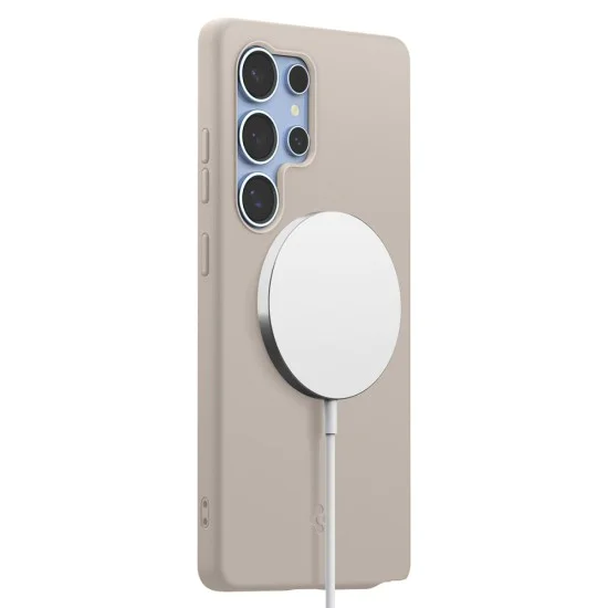 Калъф за Samsung Galaxy S25 Ultra - Spigen - Silicone Fit MagSafe - Natural Titanium