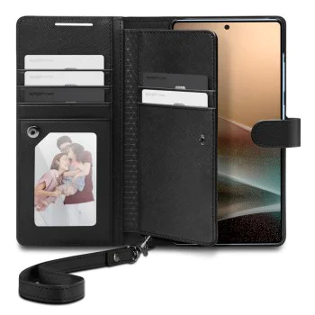 Калъф за Samsung Galaxy S25 Ultra - Spigen - Wallet S - Черен