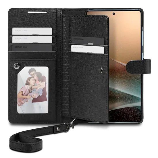 Калъф за Samsung Galaxy S25 Ultra - Spigen - Wallet S - Черен