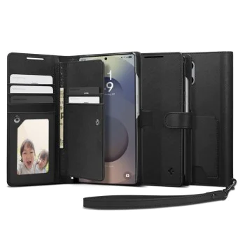 Калъф за Samsung Galaxy S25 Ultra - Spigen - Wallet S - Черен
