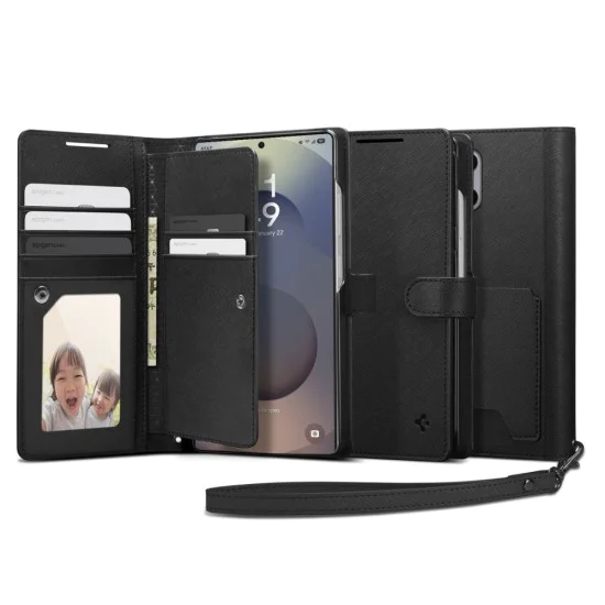 Калъф за Samsung Galaxy S25 Ultra - Spigen - Wallet S - Черен