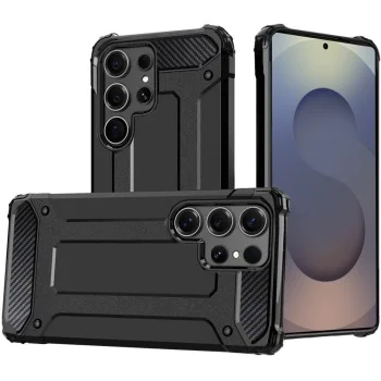 Калъф за Samsung Galaxy S25 Ultra - Технически костюм - Хибридна броня - Черен