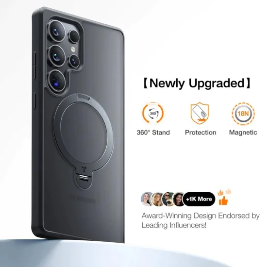 Калъф за Samsung Galaxy S25 Ultra - Torras Ostand Spin Series - черен