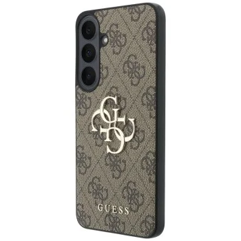 Калъф за Samsung Galaxy S26 FE - Leather 4G Metal Logo (GUHCS26FE4GMGBR) - Guess - Кафяв