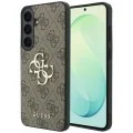 Калъф за Samsung Galaxy S26 FE - Leather 4G Metal Logo (GUHCS26FE4GMGBR) - Guess - Кафяв