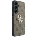 Калъф за Samsung Galaxy S26 FE - Leather 4G Metal Logo (GUHCS26FE4GMGBR) - Guess - Кафяв