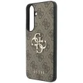 Калъф за Samsung Galaxy S26 FE - Leather 4G Metal Logo (GUHCS26FE4GMGBR) - Guess - Кафяв