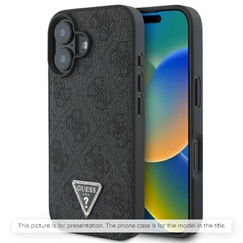Калъф за Samsung Galaxy S26 FE - Leather 4G Metal Logo (GUHCS26FE4GMGGR) - Guess - Черен