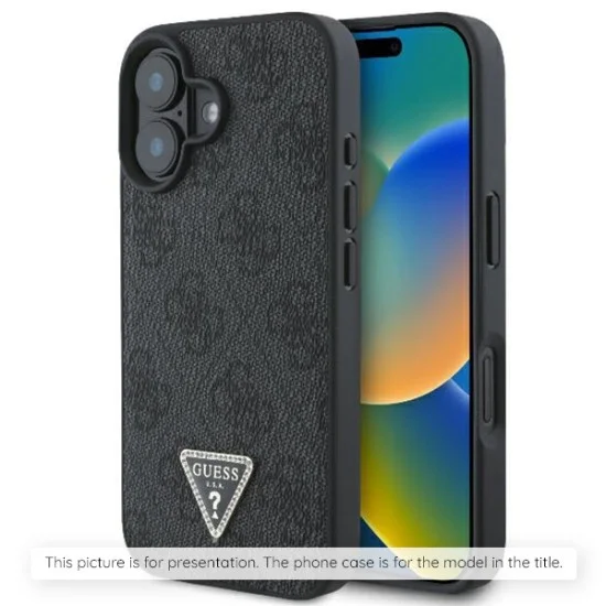 Калъф за Samsung Galaxy S26 FE - Leather 4G Metal Logo (GUHCS26FE4GMGGR) - Guess - Черен