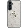 Калъф за Samsung Galaxy S26 FE - Leather 4G Metal Logo (GUHCS26FE4GMGPI) - Guess - Розов