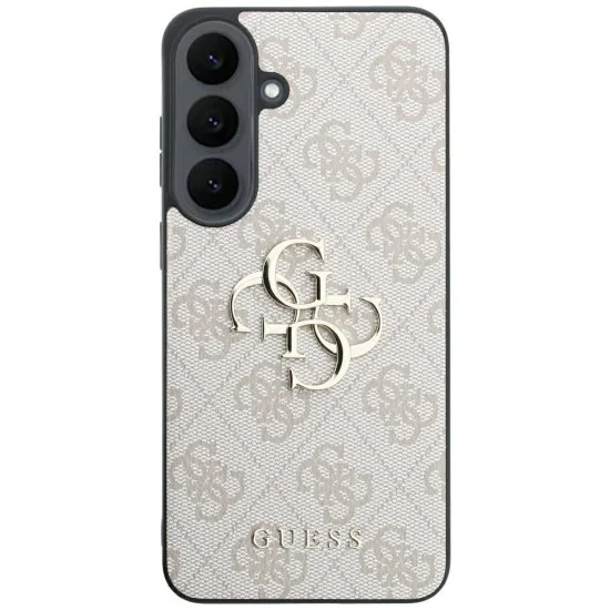 Калъф за Samsung Galaxy S26 FE - Leather 4G Metal Logo (GUHCS26FE4GMGPI) - Guess - Розов