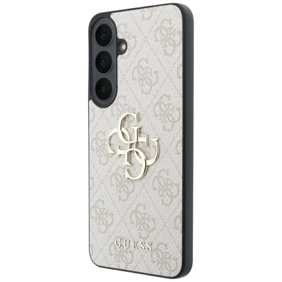 Калъф за Samsung Galaxy S26 FE - Leather 4G Metal Logo (GUHCS26FE4GMGPI) - Guess - Розов