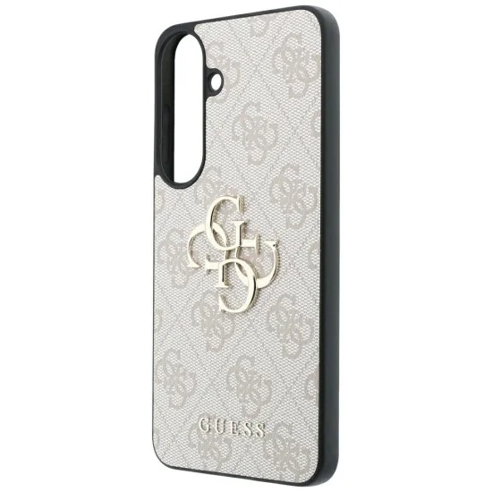 Калъф за Samsung Galaxy S26 FE - Leather 4G Metal Logo (GUHCS26FE4GMGPI) - Guess - Розов