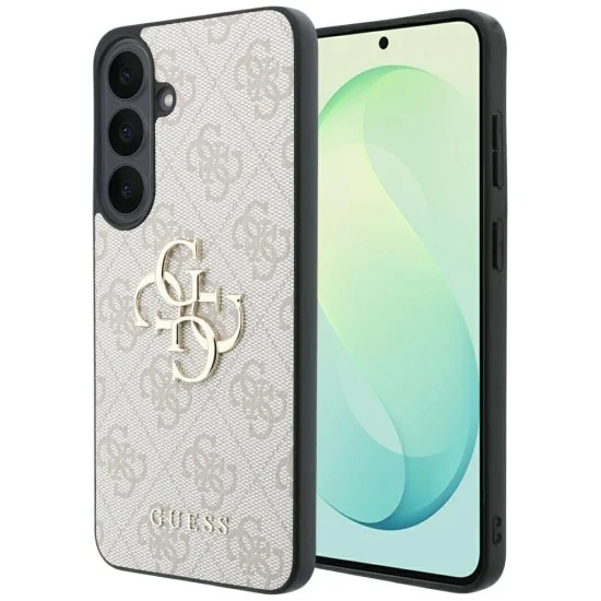 Калъф за Samsung Galaxy S26 FE - Leather 4G Metal Logo (GUHCS26FE4GMGPI) - Guess - Розов
