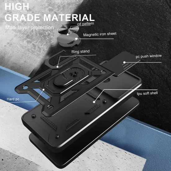 Калъф за Samsung Galaxy S26 FE / S25 FE - CamShield Series - Techsuit - Черен