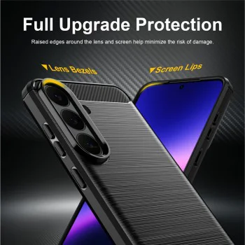 Калъф за Samsung Galaxy S26 FE / S25 FE - Carbon Silicone - Techsuit - Черен