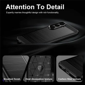 Калъф за Samsung Galaxy S26 FE / S25 FE - Carbon Silicone - Techsuit - Син