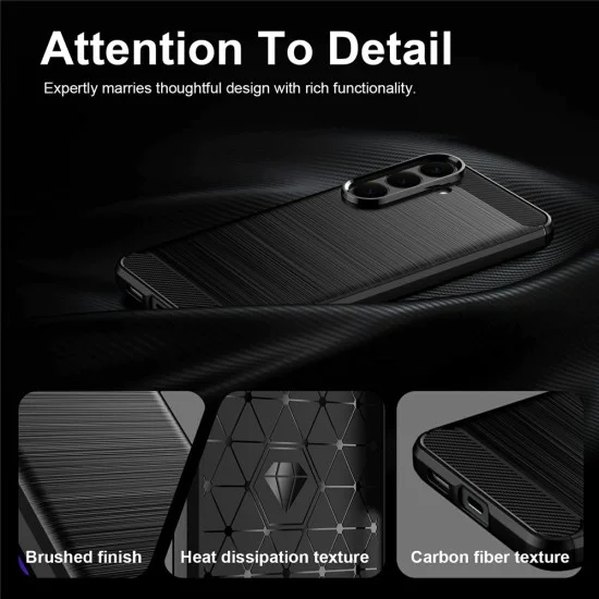 Калъф за Samsung Galaxy S26 FE / S25 FE - Carbon Silicone - Techsuit - Син