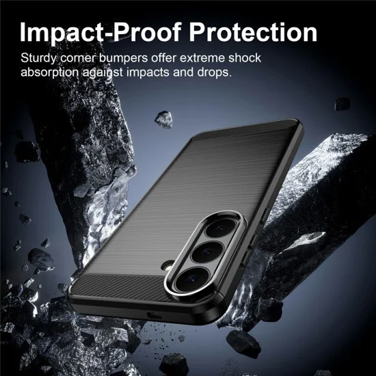 Калъф за Samsung Galaxy S26 FE / S25 FE - Carbon Silicone - Techsuit - Син