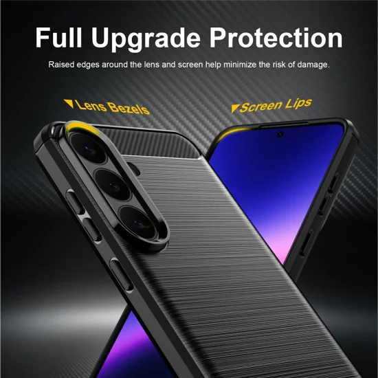 Калъф за Samsung Galaxy S26 FE / S25 FE - Carbon Silicone - Techsuit - Син
