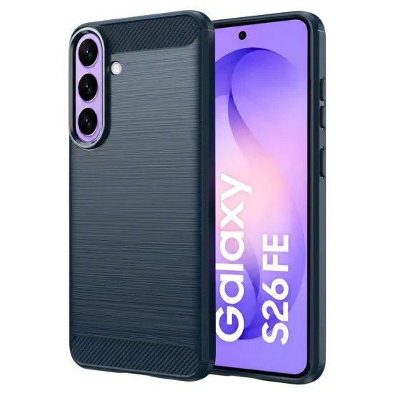 Калъф за Samsung Galaxy S26 FE / S25 FE - Carbon Silicone - Techsuit - Син