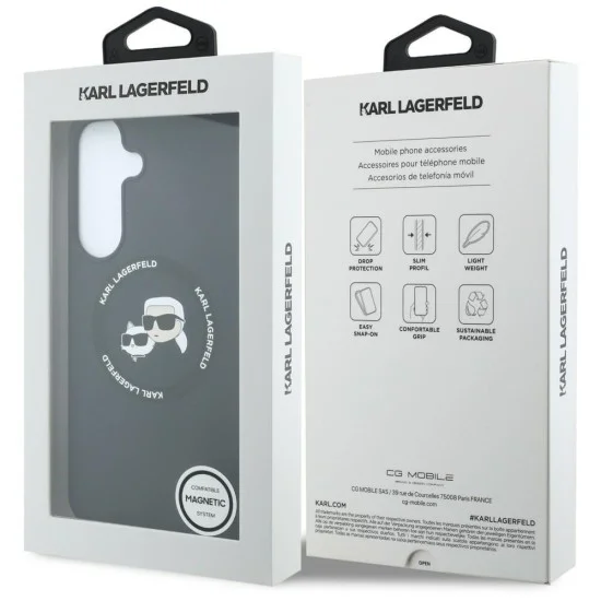 Калъф за Samsung Galaxy S26 FE - Silicone KC Heads Magnetic (KLHMS26FESKCHTCK) - Karl Lagerfeld - Черен