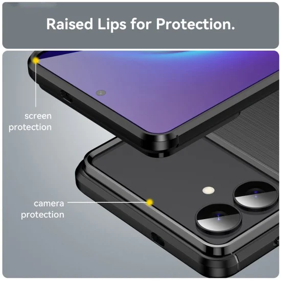 Калъф за Samsung Galaxy S26 Plus - Techsuit - Carbon Silicone - Черен