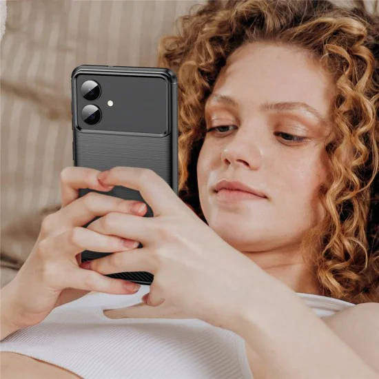 Калъф за Samsung Galaxy S26 Plus - Techsuit - Carbon Silicone - Черен