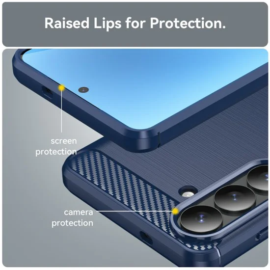 Калъф за Samsung Galaxy S26 Plus - Techsuit Carbon Silicone - Син