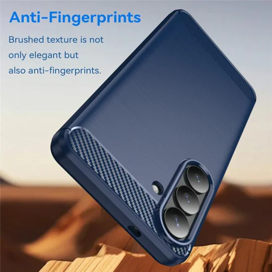 Калъф за Samsung Galaxy S26 Plus - Techsuit Carbon Silicone - Син