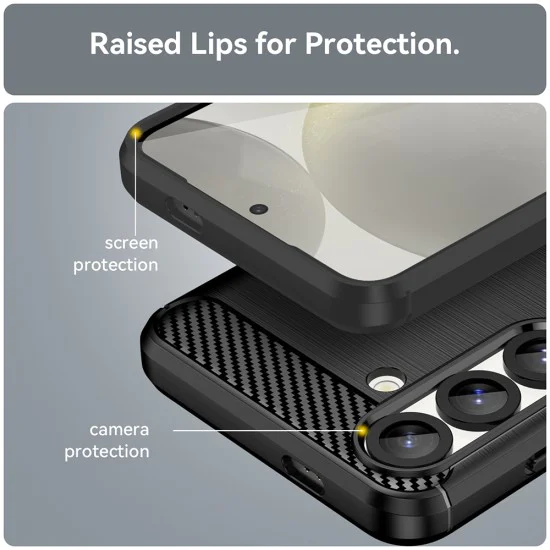 Калъф за Samsung Galaxy S26 - Techsuit - Carbon Silicone - Черен