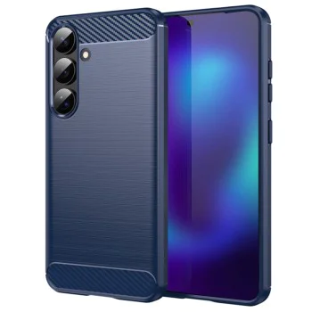 Калъф за Samsung Galaxy S26 - Techsuit Carbon Silicone - Син