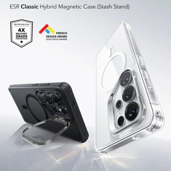 Калъф за Samsung Galaxy S26 Ultra - ESR Classic Hybrid HaloLock Kickstand - Матово черен