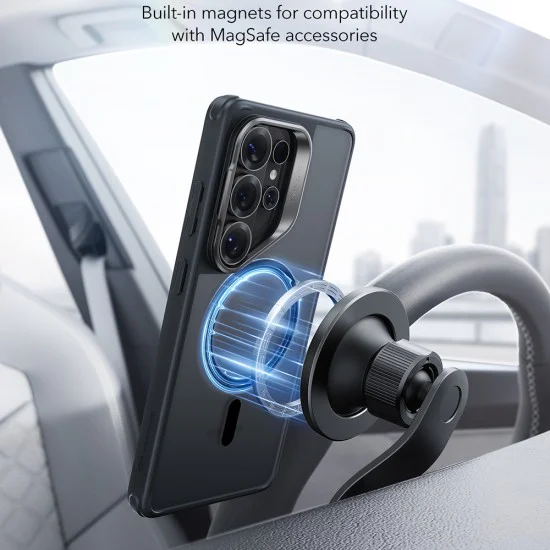 Калъф за Samsung Galaxy S26 Ultra - ESR Classic Hybrid HaloLock Kickstand - Матово черен