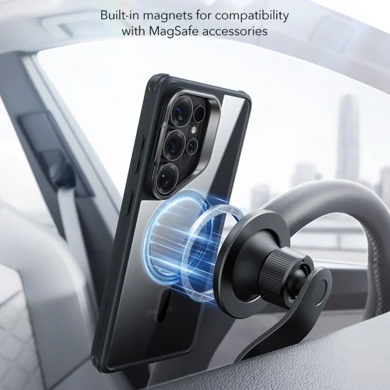 Калъф за Samsung Galaxy S26 Ultra - ESR Classic Hybrid HaloLock Kickstand - Прозрачно черен