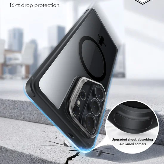 Калъф за Samsung Galaxy S26 Ultra - ESR Classic Hybrid HaloLock Kickstand - Прозрачно черен