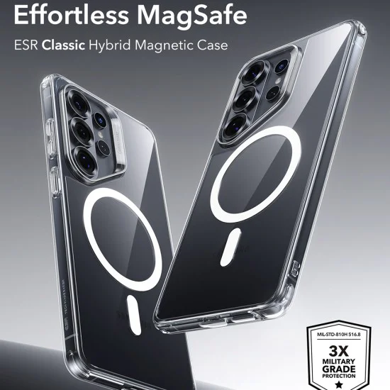 Калъф за Samsung Galaxy S26 Ultra - ESR Classic Hybrid HaloLock - Прозрачен