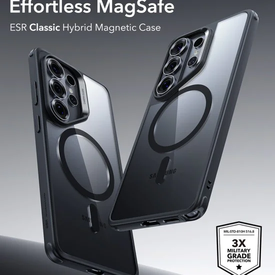 Калъф за Samsung Galaxy S26 Ultra - ESR Classic Hybrid HaloLock - Прозрачно черен