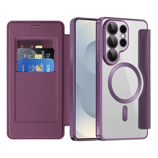 Калъф за Samsung Galaxy S26 Ultra - SmartMag Book Case - Techsuit - Лилав