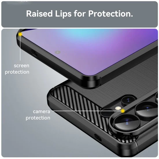 Калъф за Samsung Galaxy S26 Ultra - Techsuit - Carbon Silicone - Черен
